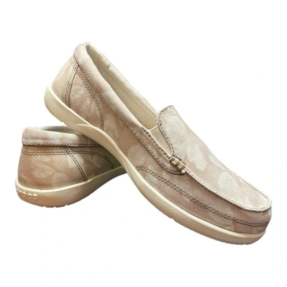 Walu II Canvas Graphic CROCS Casual Loafer Womens 7 - Picture 2 of 9